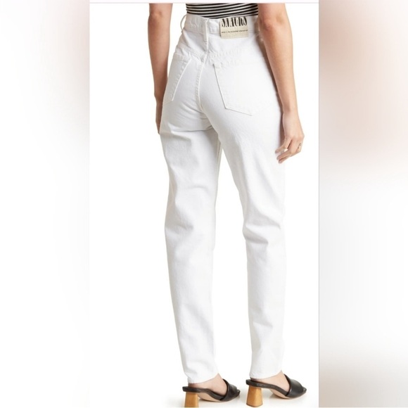 MOTHER Snacks High Waist Twizzy Jean Skimp Sticky Rice White Straight Leg 34 NEW - Picture 2 of 14